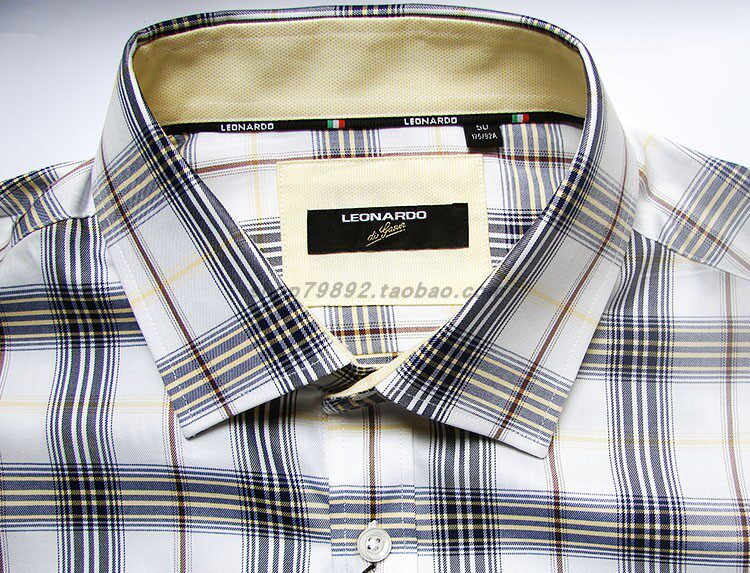 正品leonardo利奥纳多老人头男装款春秋季休闲蚕丝长袖衬衫