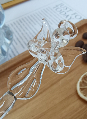 星巴克玻璃杯天使透明咖啡搅拌棒