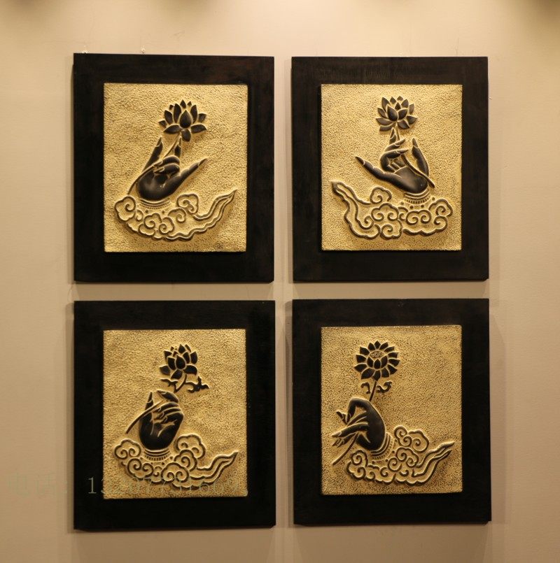 中式复古浮雕挂件壁饰禅意家居家居装饰装饰画工艺品壁饰