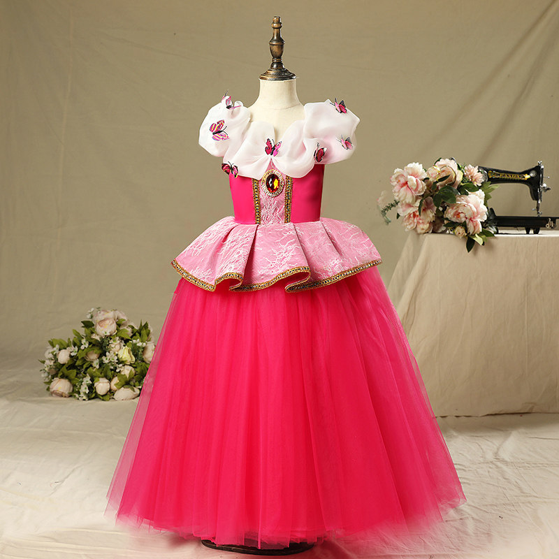 爱洛睡美人公主童话女童生日礼服连衣裙女孩钢琴儿童礼服