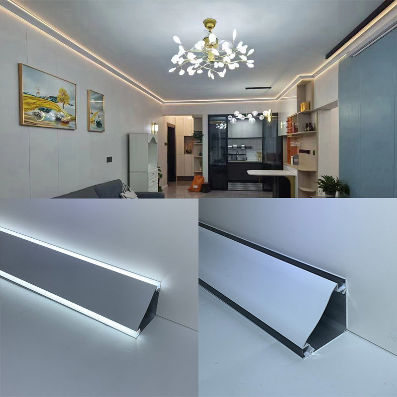 led发光顶角客厅石膏线灯吊顶开槽墙角天花led灯带