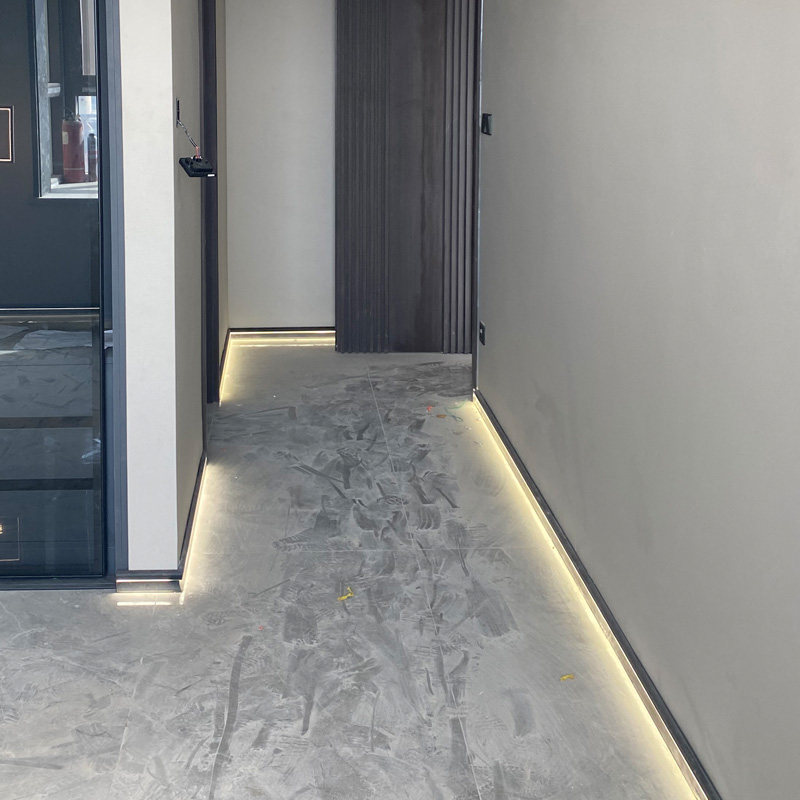 发光踢脚线嵌入式暗装地脚线带led灯隐形灯带地角线铝合金贴脚线