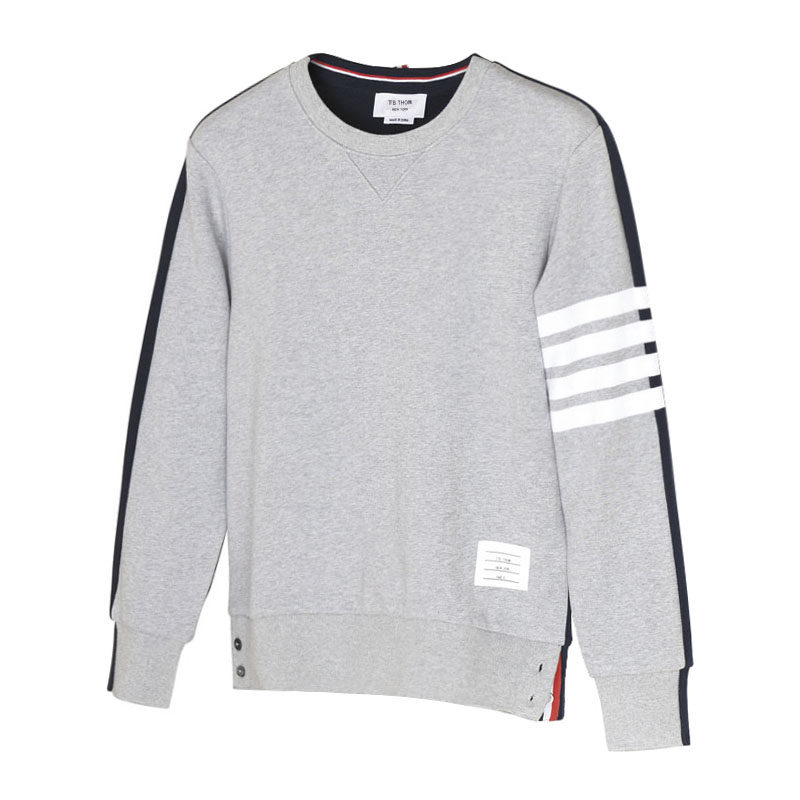 前后撞色定制tbthom圆领套头卫衣新款潮牌卫衣