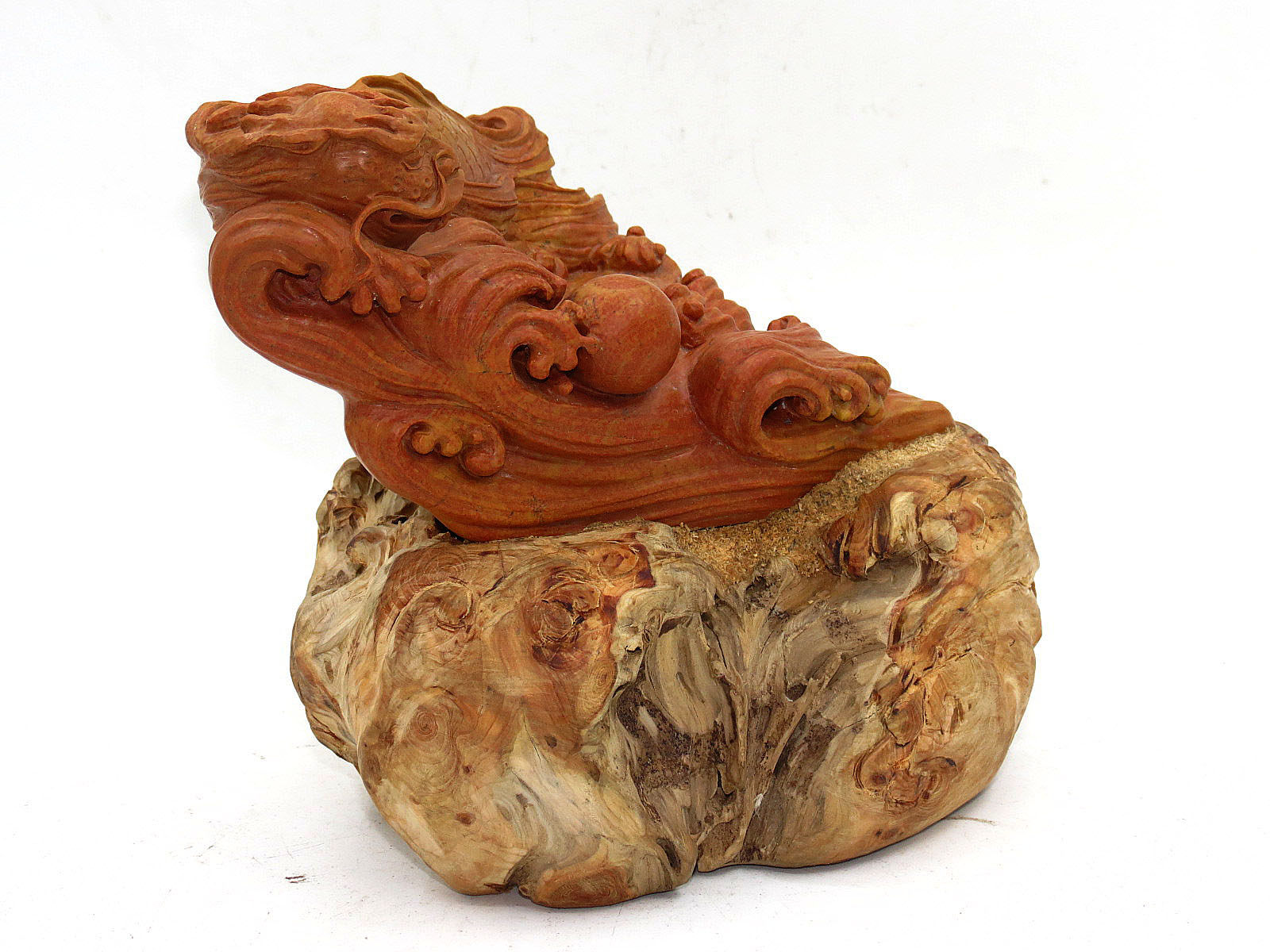 鱼化非遗红丝石文创精品文房收藏雕刻雅玩摆件文房四宝