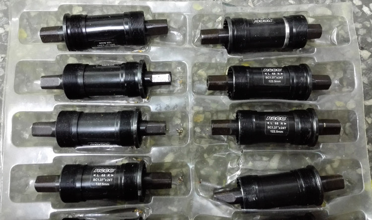 中轴志庆neco方孔轴承山地培林自行车122.5mm牙盘曲柄中轴套装