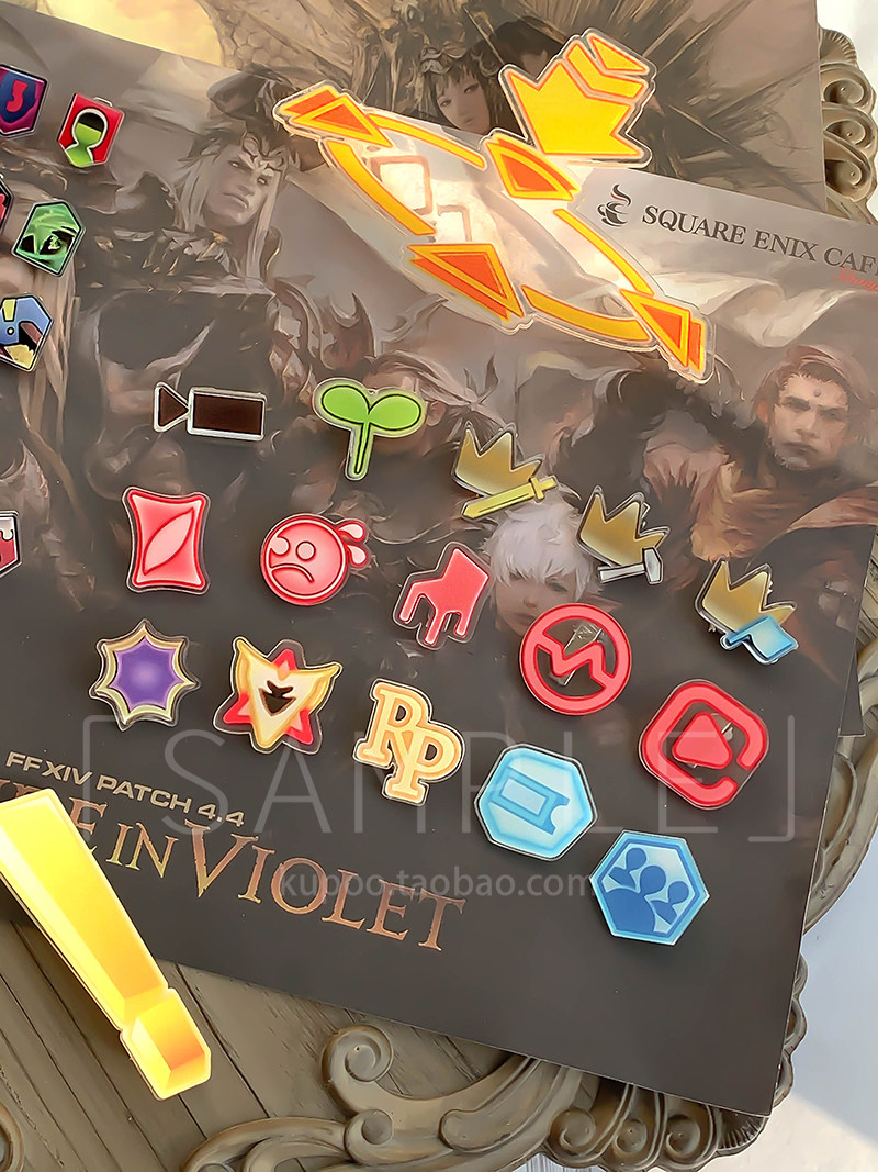 状态图标最终幻想ff14掉线豆芽导师离开同人周边胸针发夹