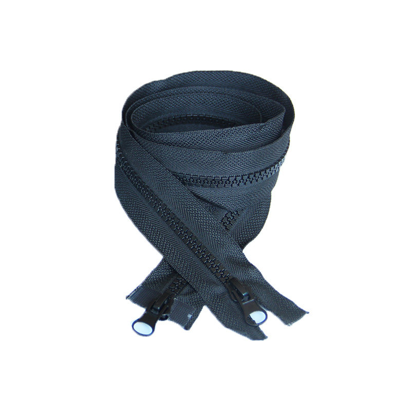 树脂拉链5号8号单头双头防滑脱卸开尾黑白拉链