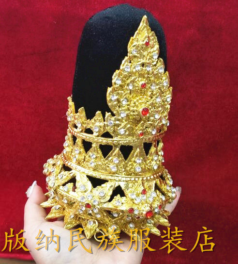 泰国进口手工手工制制作头饰金色宝塔婚礼影楼头饰