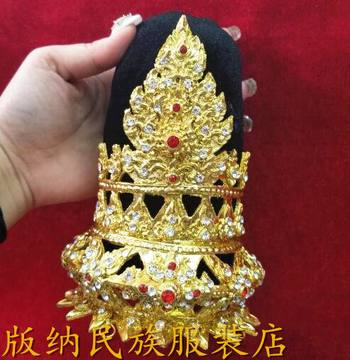 泰国进口手工手工制制作头饰金色宝塔婚礼影楼头饰
