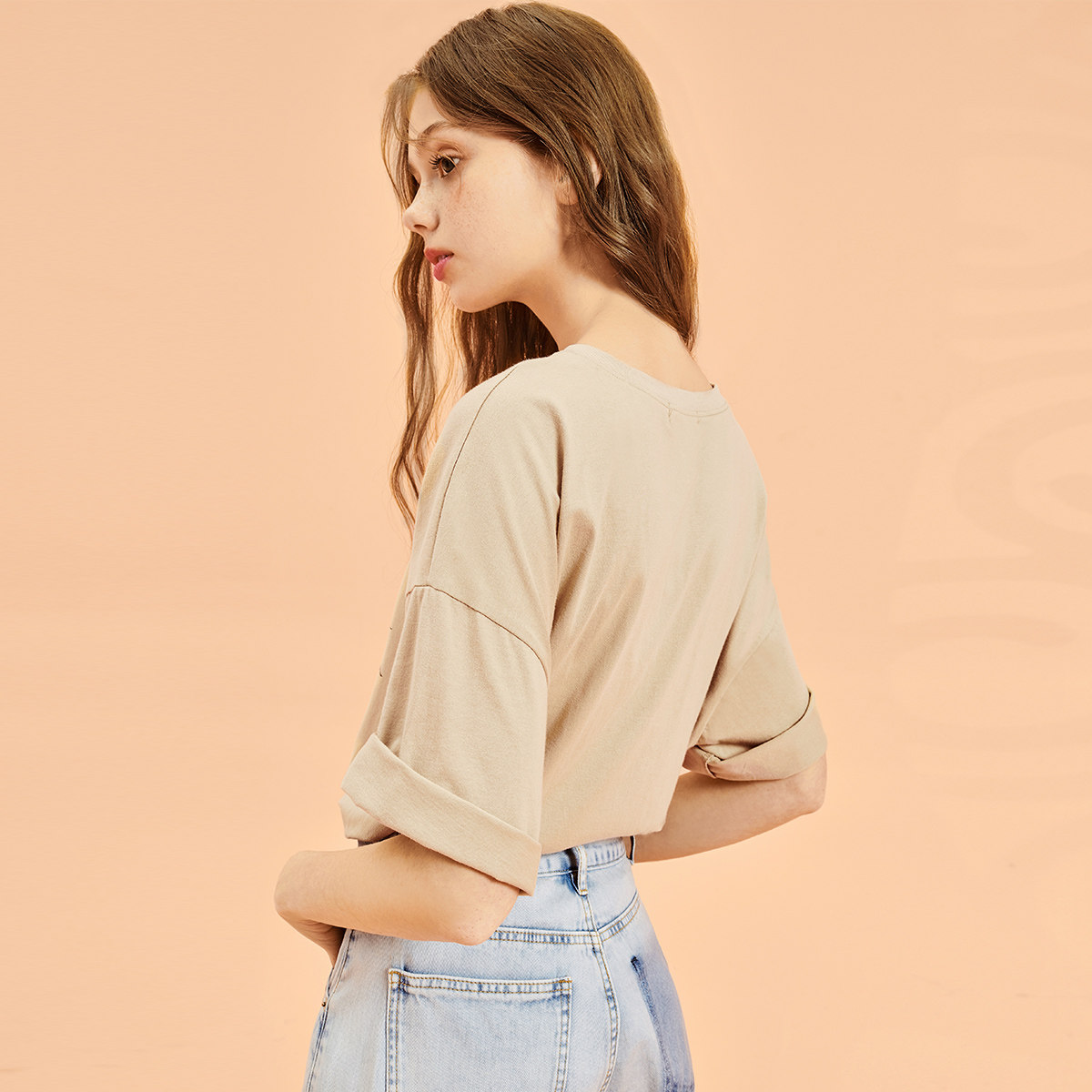 衣品天成纯棉t恤女白色短袖宽松2020新款夏季国风仙女印花圆领衫