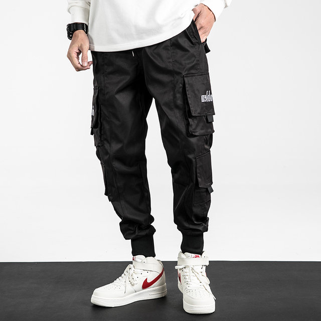 chic overalls men's trendy brand Shawn Yue loose hip-hop pants national tide casual small feet cargo Harlan beam pants chic overalls men's trendy brand Shawn Yue loose hip-hop pants national tide casual small feet cargo Harlan beam pants