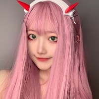 水舞假发女长发日常粉色长直发lolita浅粉洛丽塔空气刘海彩色发套