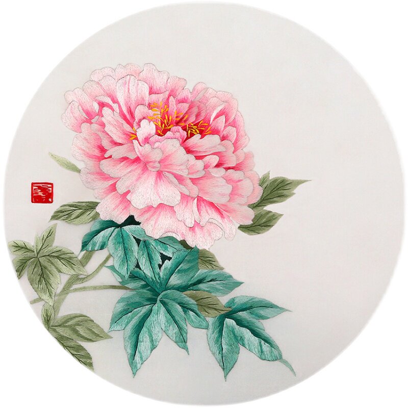 苏绣diy初学入门套件针迹扫描牡丹花开富贵手工苏绣