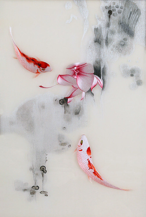 苏绣刺绣餐厅包餐厅材料自学diy手工年年有余锦鲤苏绣