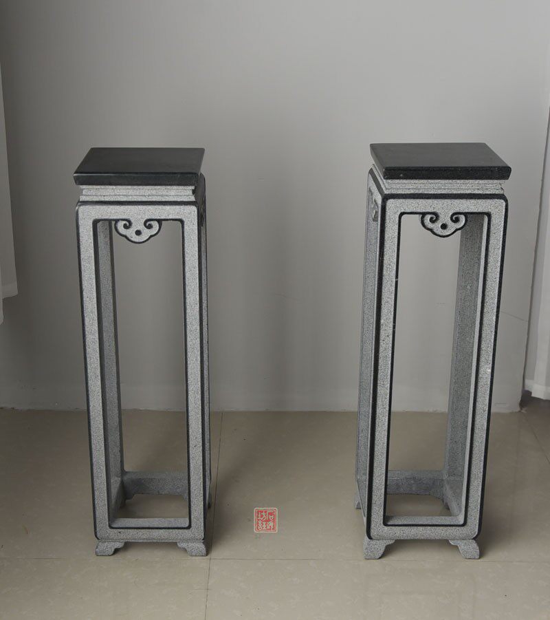 石头摆台花架中式花台阳台复古园林落地盆栽花架