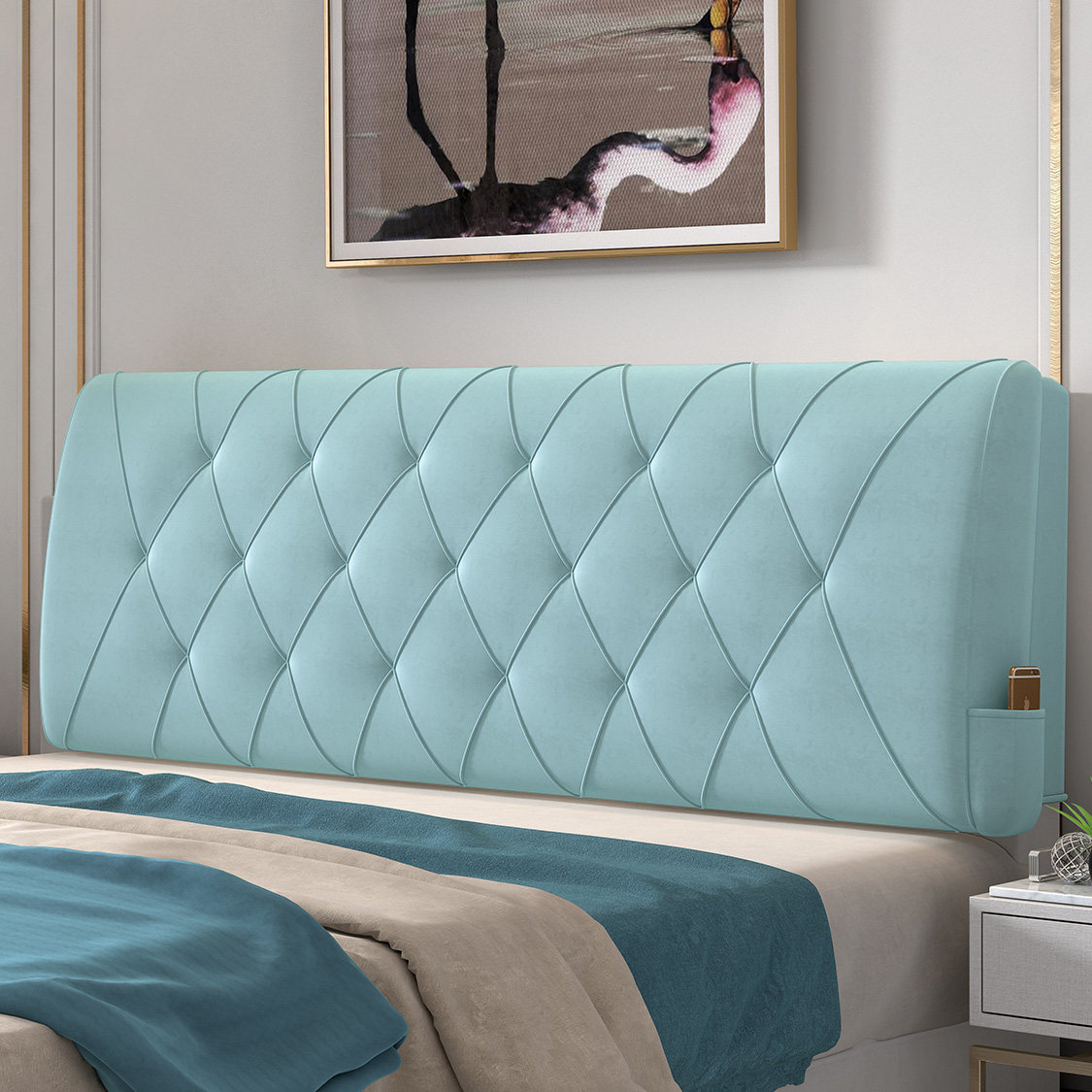 床头靠垫靠背乳胶榻榻米头罩软包拆洗床上卧室靠垫