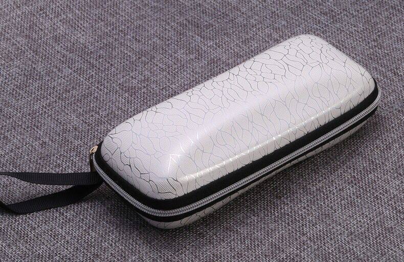 皮质拉链近视近视眼眼镜盒白色太阳镜盒女墨镜韩国眼镜盒