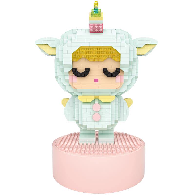 loz睡梦宝梦宝宝独角兽音乐盒9855微小颗粒拼装成人建构