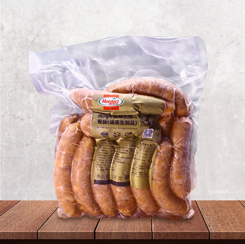 荷美尔西班牙风味生煎香肠冷冻半成品猪肉热狗烤肠香肠