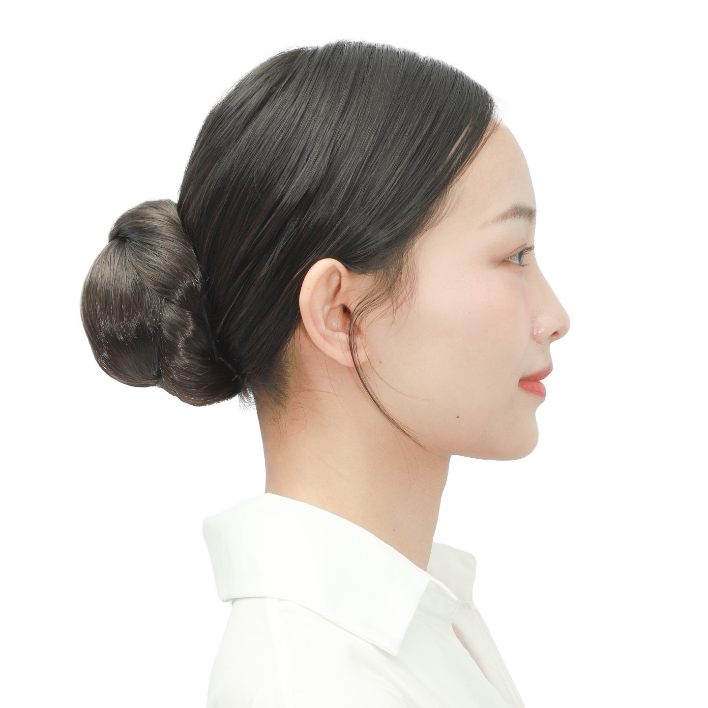 简约盘发花苞头圈 复古装 时尚 娇滴滴假发 短发丸子头发髻高仿真发