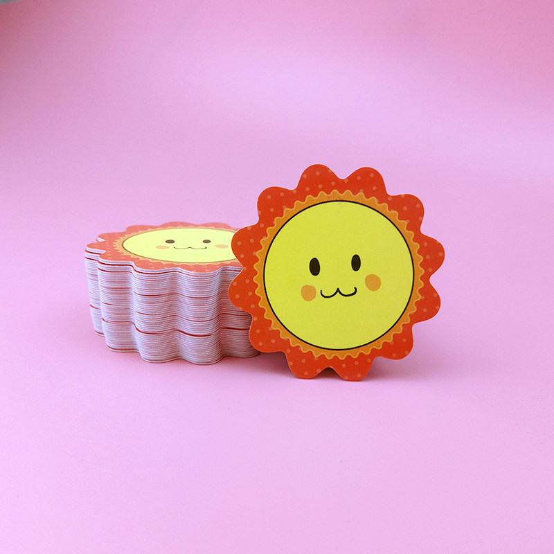 教师表扬幼儿园小朋友太阳花可爱笑脸表情奖励硬卡贺卡