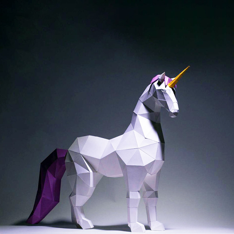 艺术大型独角兽立体落地动物装饰摆件家居北欧摆件