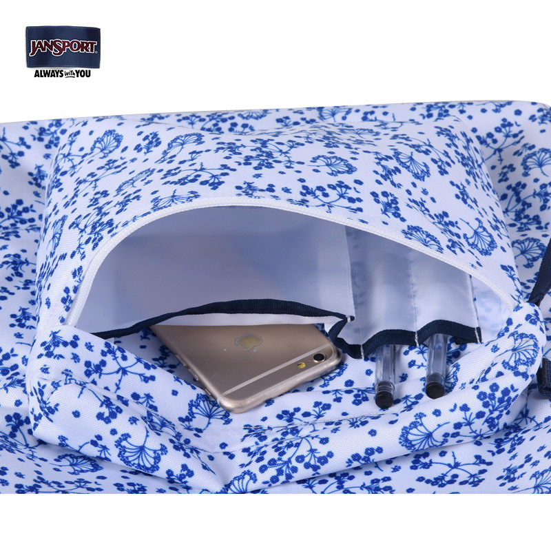 (不补货)jansport青花瓷双肩包小清新女背书包素雅撞色 t60g41n