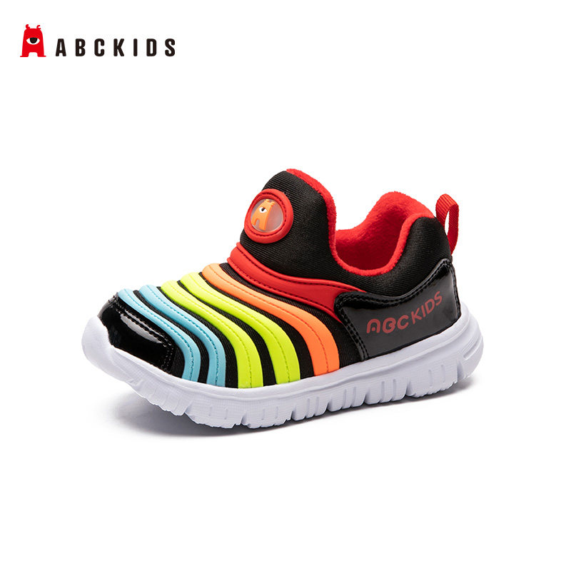abckids童鞋女童毛毛虫2020年秋冬加绒儿童运动鞋男童运动鞋