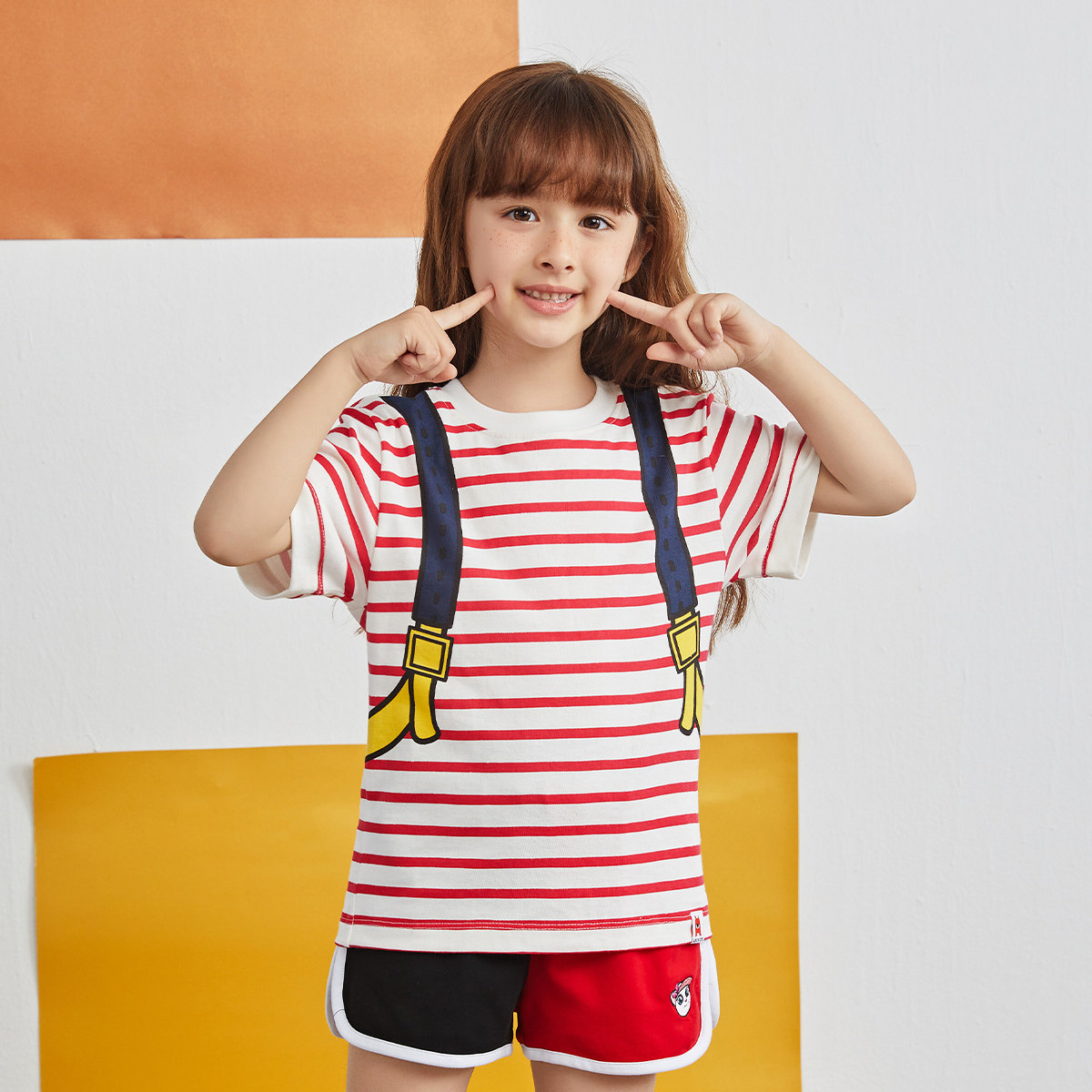 abckidstom联名童装2021夏季新款儿童短袖女童t恤