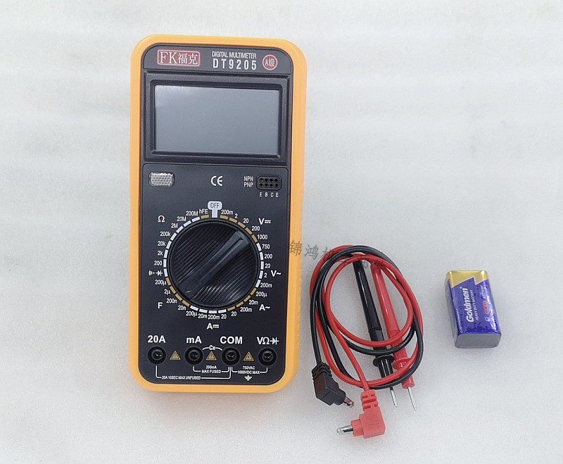 福克dt9205便携式口袋型数字万用万用表表带蜂鸣汽车万用表