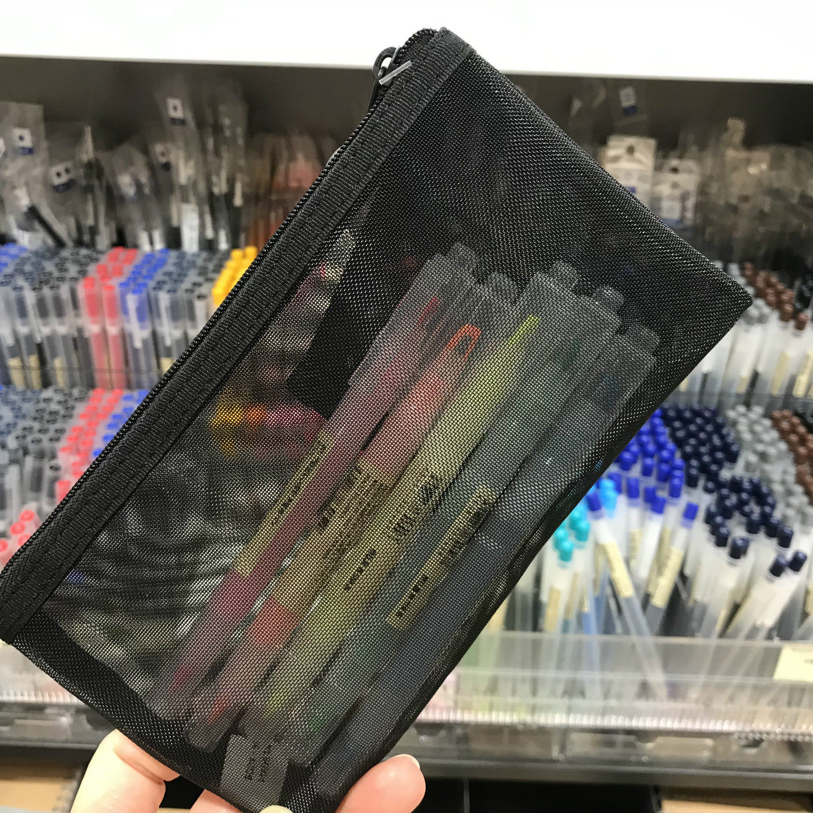 香港正品muji无印良品文具双头光笔笔袋套5色粉黄文具套装