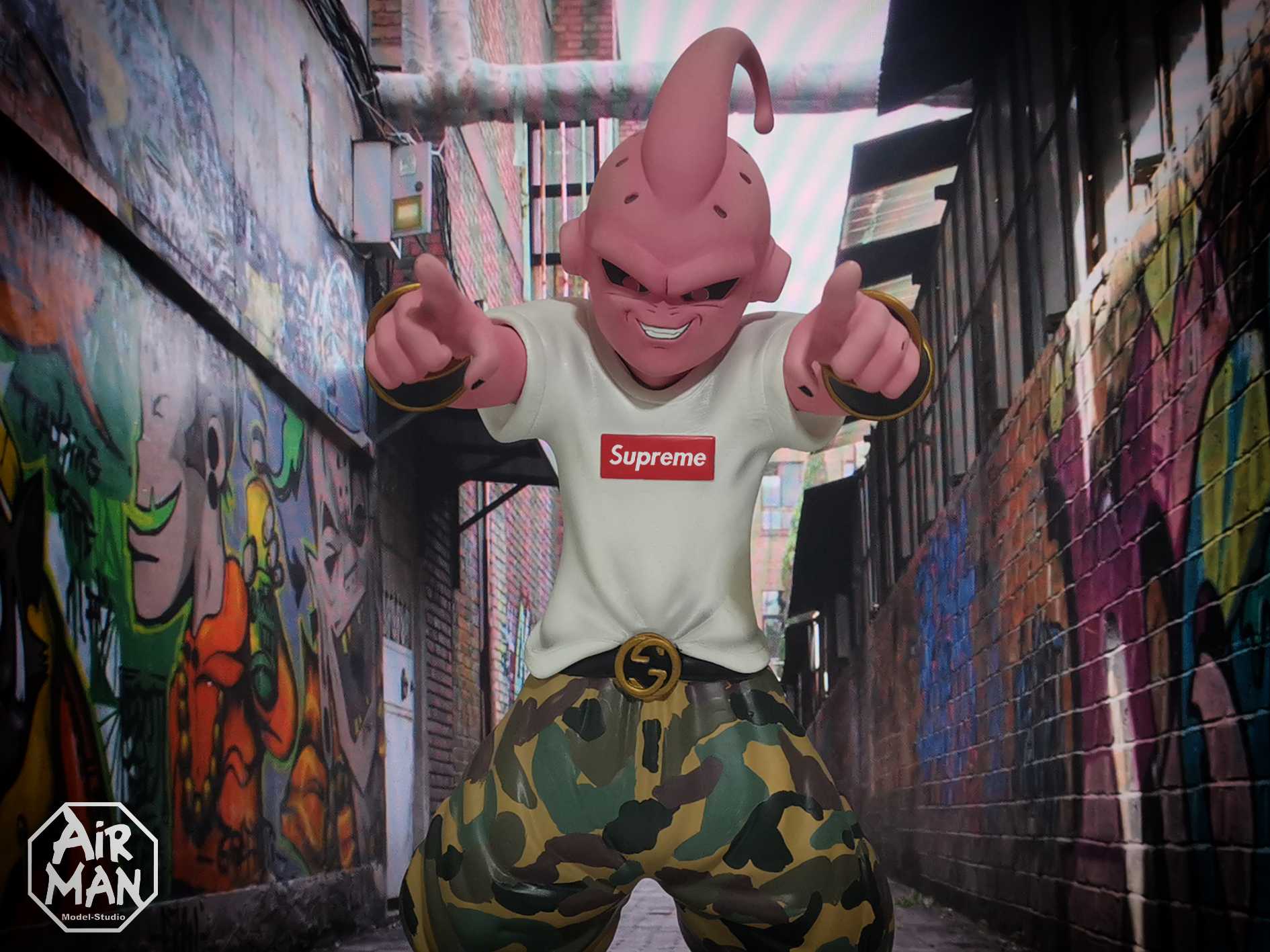 现货airmanskr龙珠联名潮牌魔人布欧口罩手办