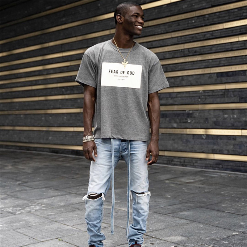 fog fear of god贴布短袖第六季男女情侣同款高街os嘻哈街头t恤潮