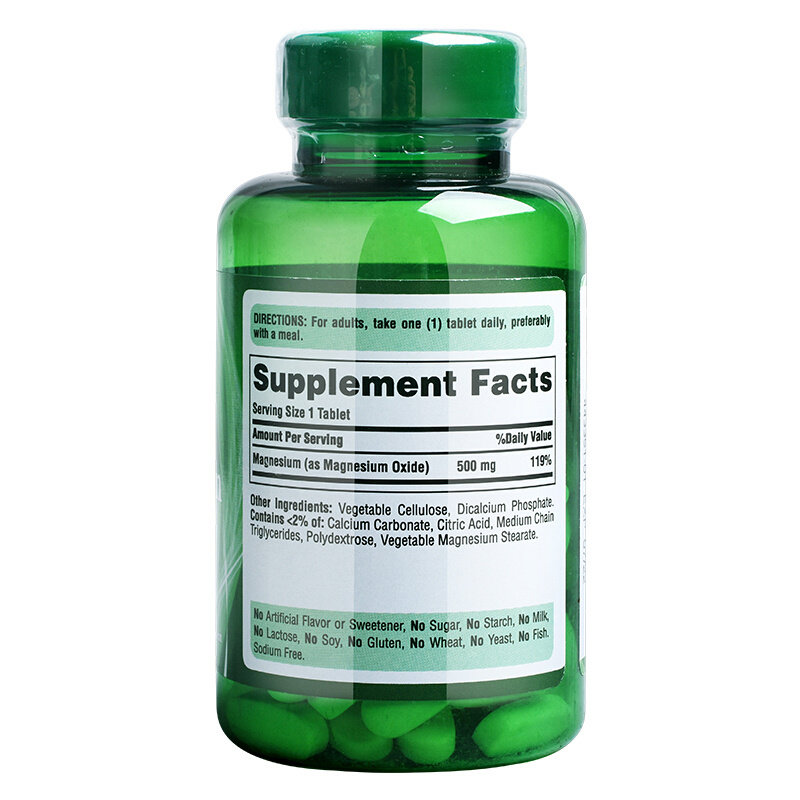 美国补充剂镁片magnesium元素吸收抽筋头痛100粒500mg镁