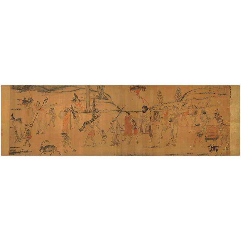 唐人阎立本职贡图复古书画人物横幅国画真迹国画
