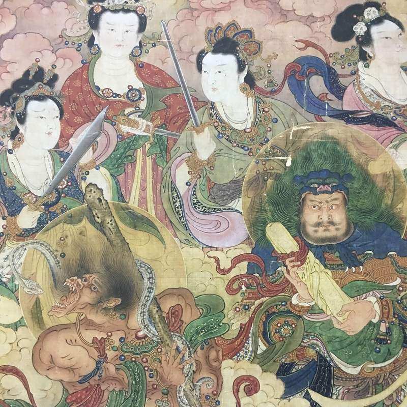 王勤复古仿古微喷真迹神像佛教字画天龙八部众仙国画