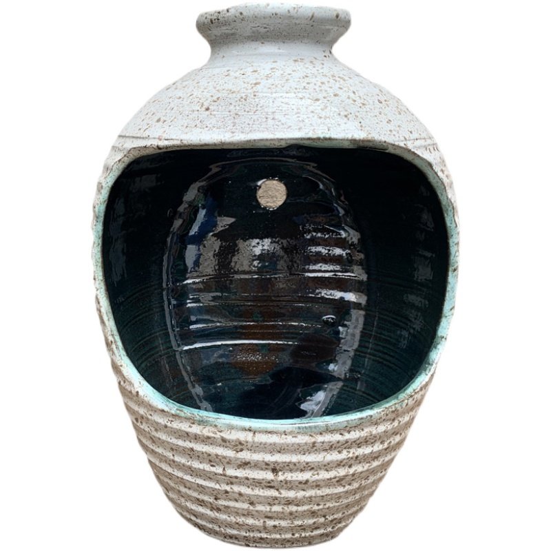 手工陶艺盆栽简约绿植陶罐无孔水培创意流水花盆