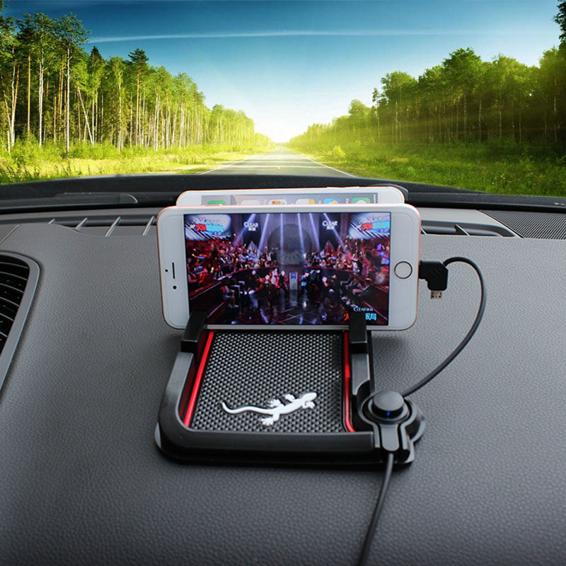 汽车车载手机支架车用多功能防滑垫车上手机座导航架车内停车牌
