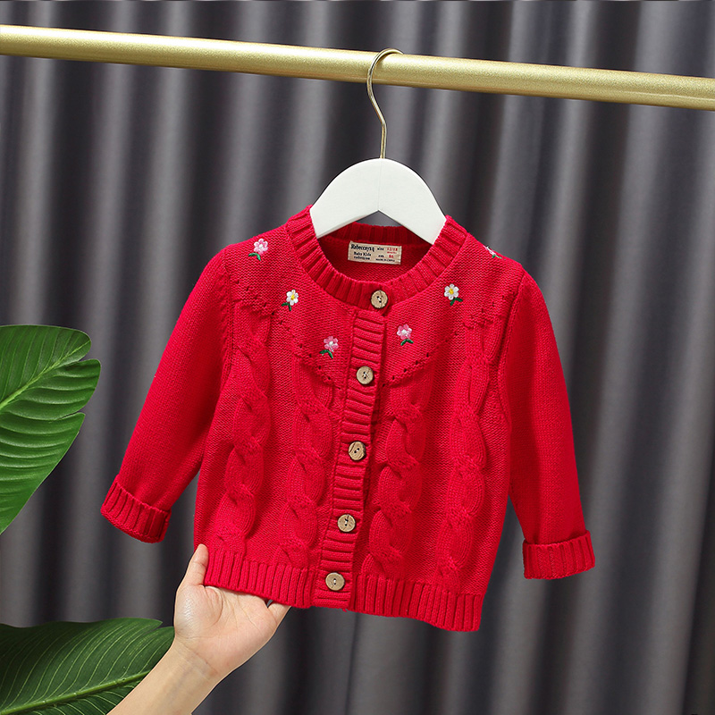 宝宝纯棉针织开衫洋气小童毛衣小外外套春秋毛衣