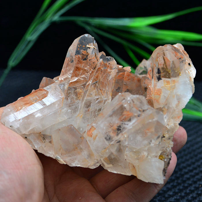 水晶白水晶宝石亮皮消磁净化摆件双头多个天然奇石