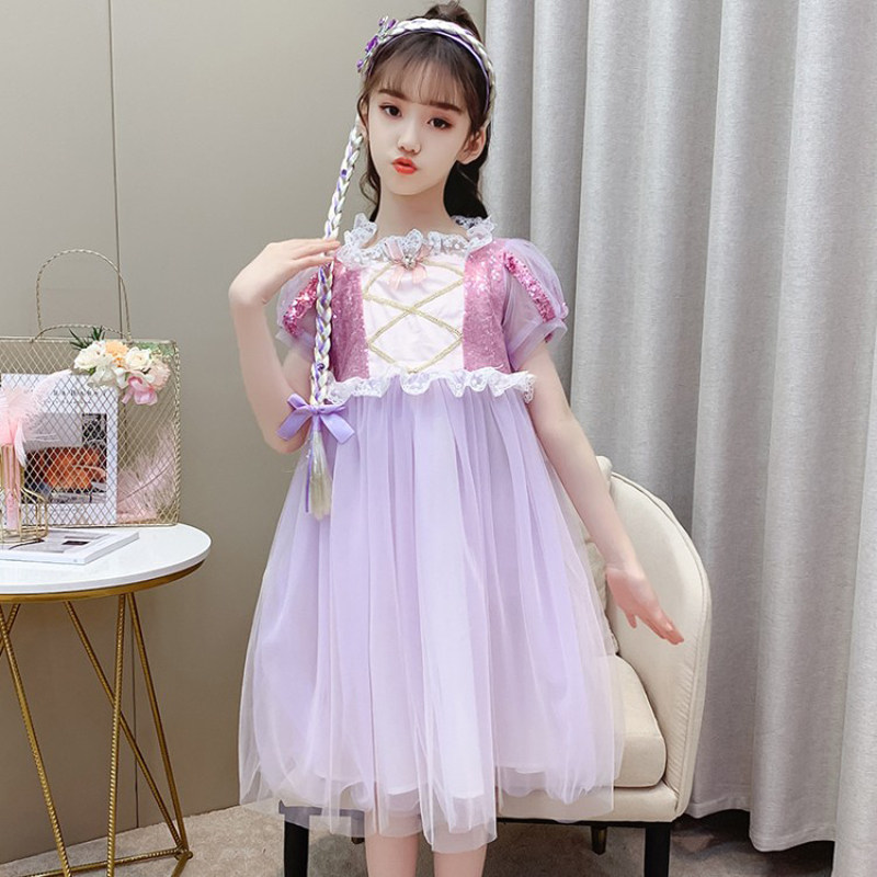 女童2021新款公主苏菲亚可爱儿童裙子子网中大连衣裙