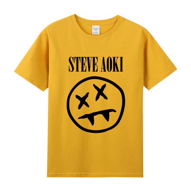 春夏青少年新款短袖纯棉圆领打底衣服steveaoki史蒂夫t恤