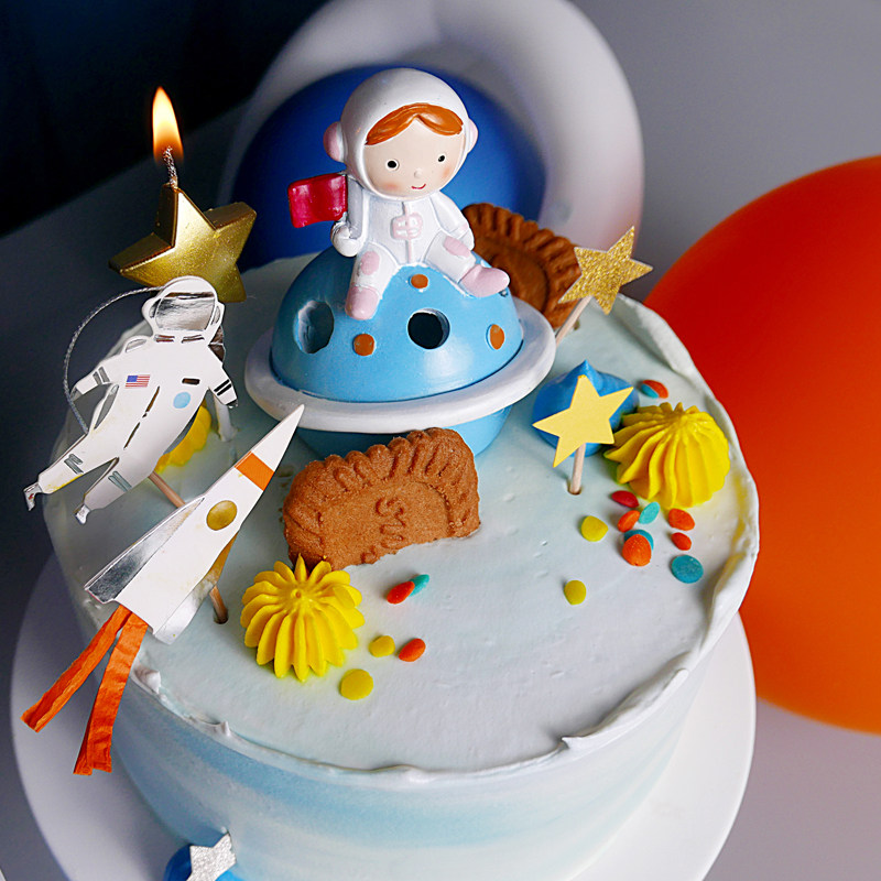 pitta宇航员开心果双莓动物奶油生日蛋糕太空人儿童宝宝新鲜生日蛋糕