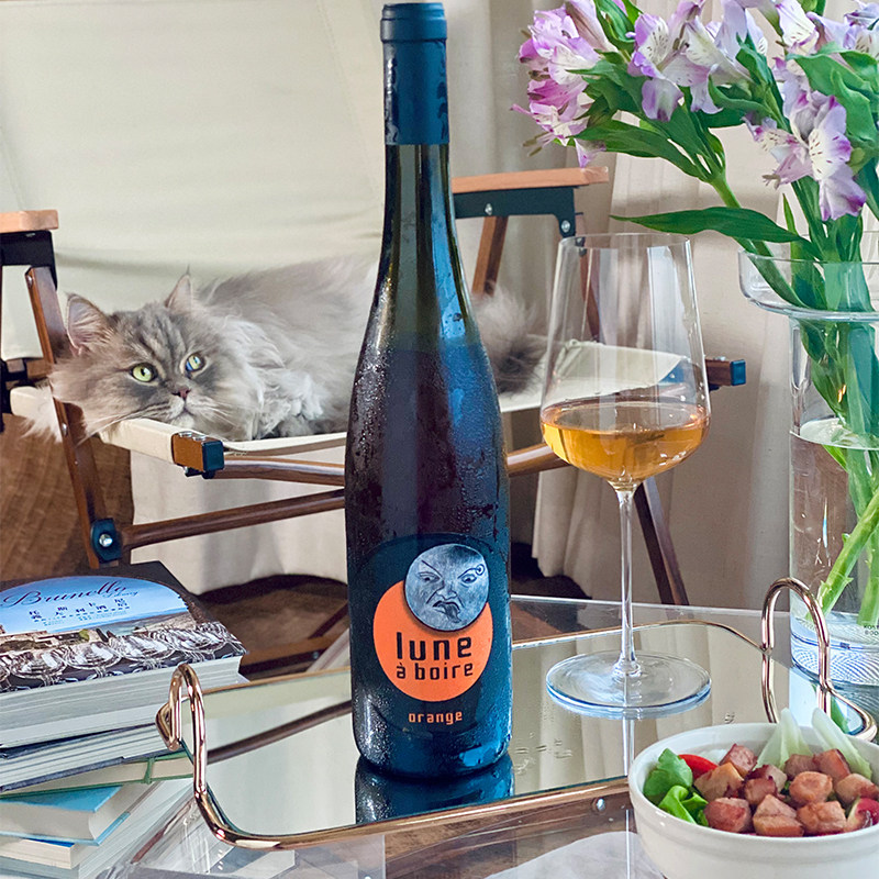 甜橙橙花柠檬法国阿尔萨斯luneboire饮月橙酒浸皮干白静态葡萄酒
