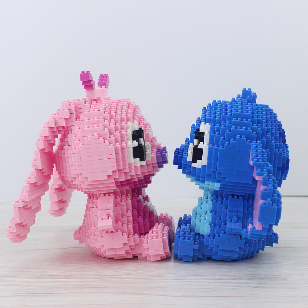 萌萌史迪仔钻石微颗粒益智拼插装积木玩具小蓝积木礼物情人节礼物