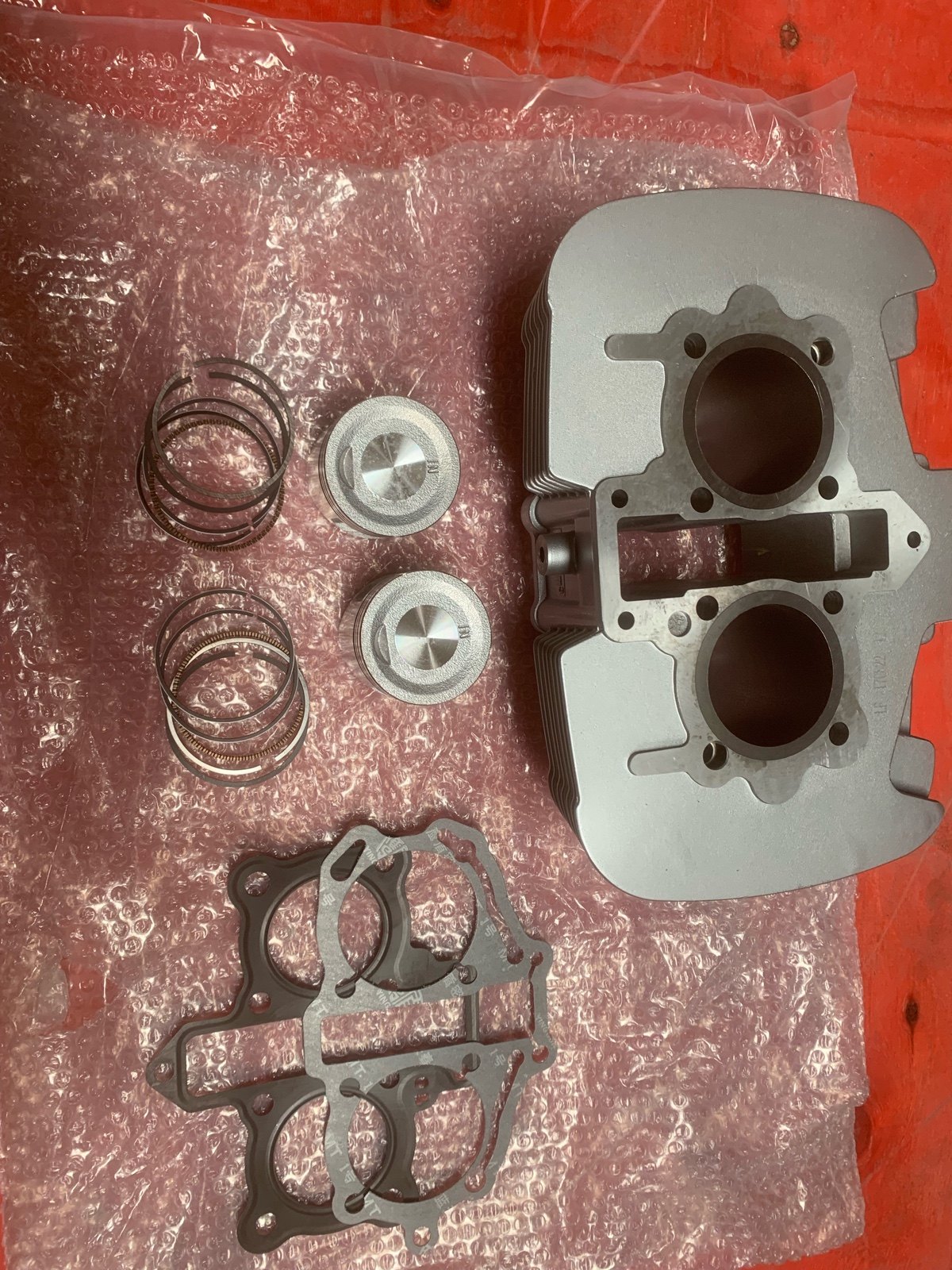 力帆双缸250套缸253fmm缸筒套活塞中缸总成缸径53mm气缸体