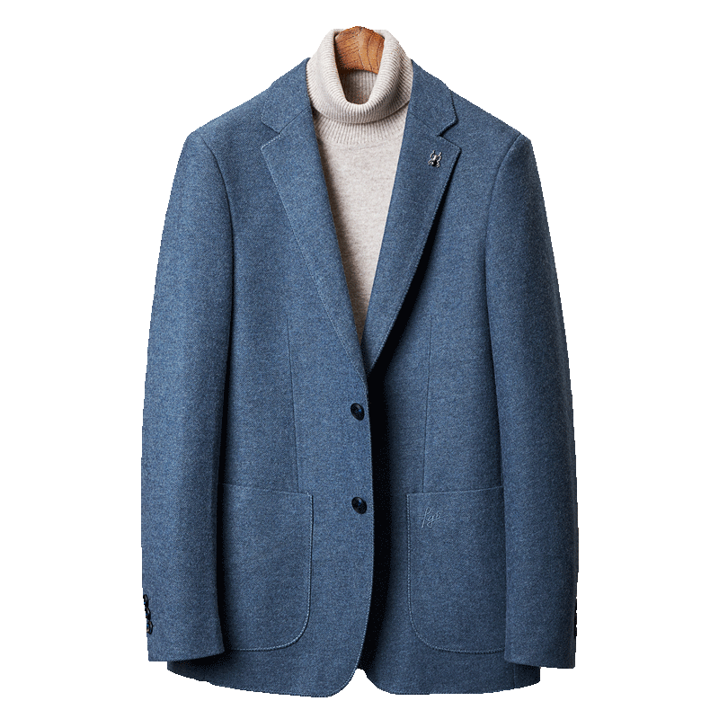 羊毛呢子小西西装男士秋冬商务休闲时尚刺绣单件西服