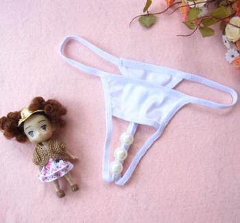 ຈັດສົ່ງຟຣີເດັກຍິງ sexy 3 pearl underwear ຂະຫນາດໃຫຍ່ bead underwear ຫນຶ່ງເຊືອກ fabric less hollow thong t-pants