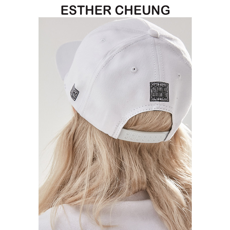 esthercheung设计师帽子情侣直檐棒球帽大头嘻哈帽女帽子