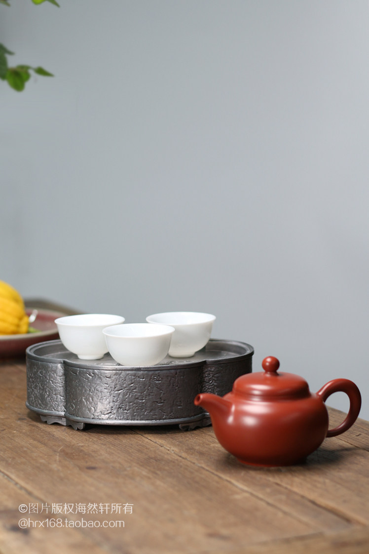 中式复古古风手工老锡盘潮州功夫功夫茶茶具金属茶盘